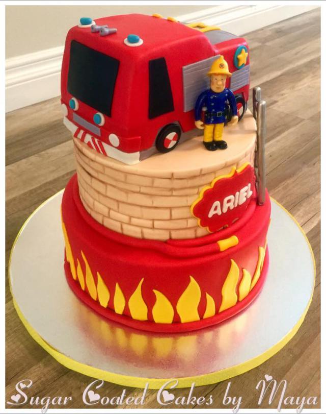 custom cake firefighter kosher bakery