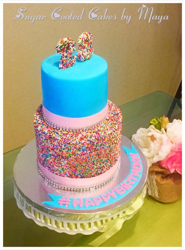 colorful cake happy birthday custom cake chefness bakery